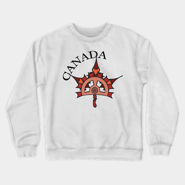 Steampunk Canadian Maple Leaf Crewneck Sweatshirt by Ryphna